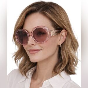 New NWT Versace Round Pink Transparent Sunglasses Model VE4414F